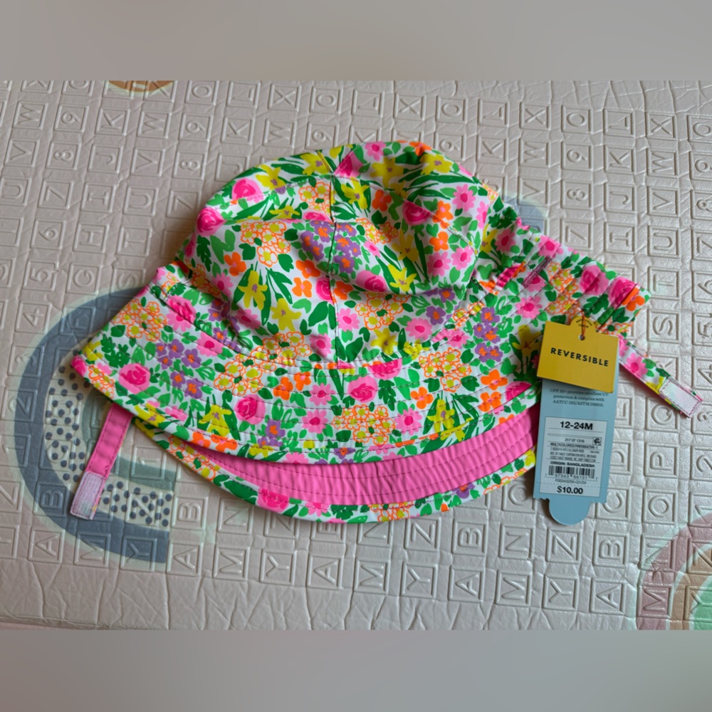 Cat & Jack Pink Floral Kids Hat